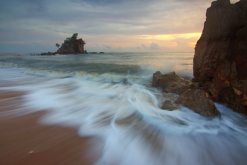 waves on beach