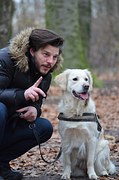 man and dog